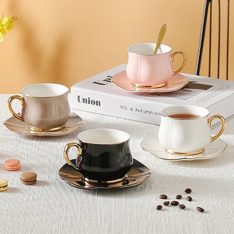 1pc Creative European Light Luxury Phnom Penh Ceramic Mugs Household Afternoon Tea Table Supplies Coffee Cup And Dish Set