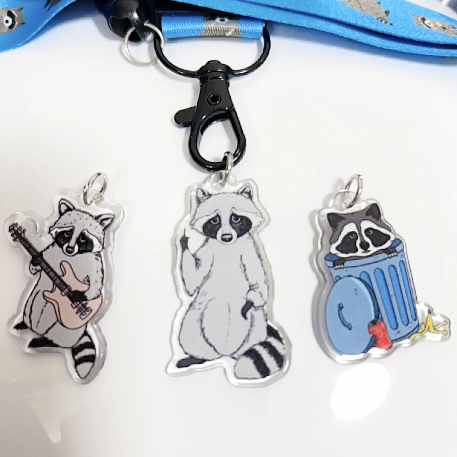 SZ cocoFree Raccoon Lanyard For Key Neck Strap Lanyard Card ID Badge Holder Key Chain Key Holder Hang Rope Key Rings Kid Gifts