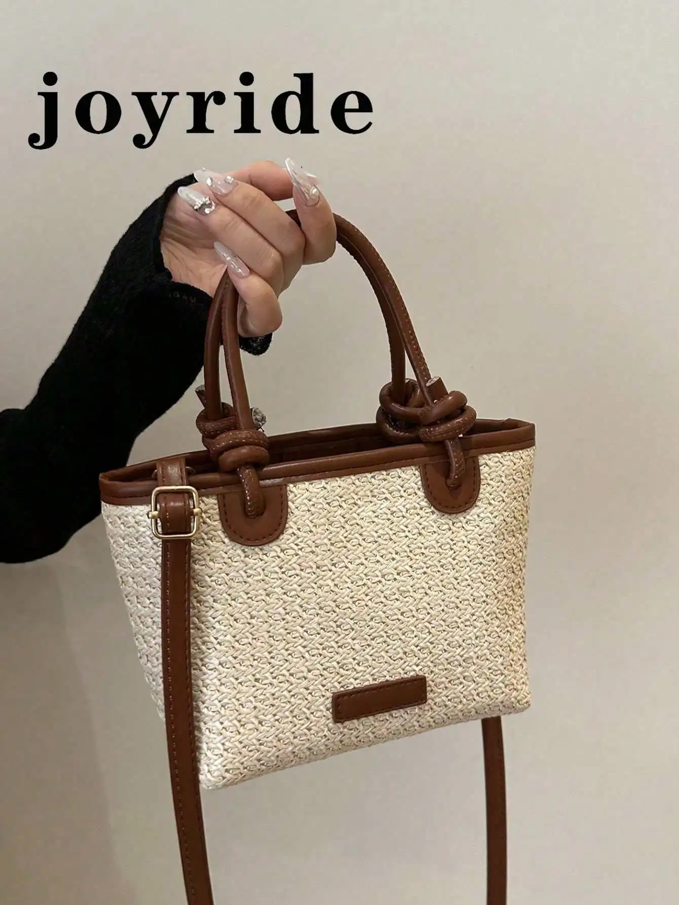 

2025 Women's Woven One Shoulder Crossbody Bag, Large Capacity Vacation Tote Beach Handbag For Commute ,Holiday