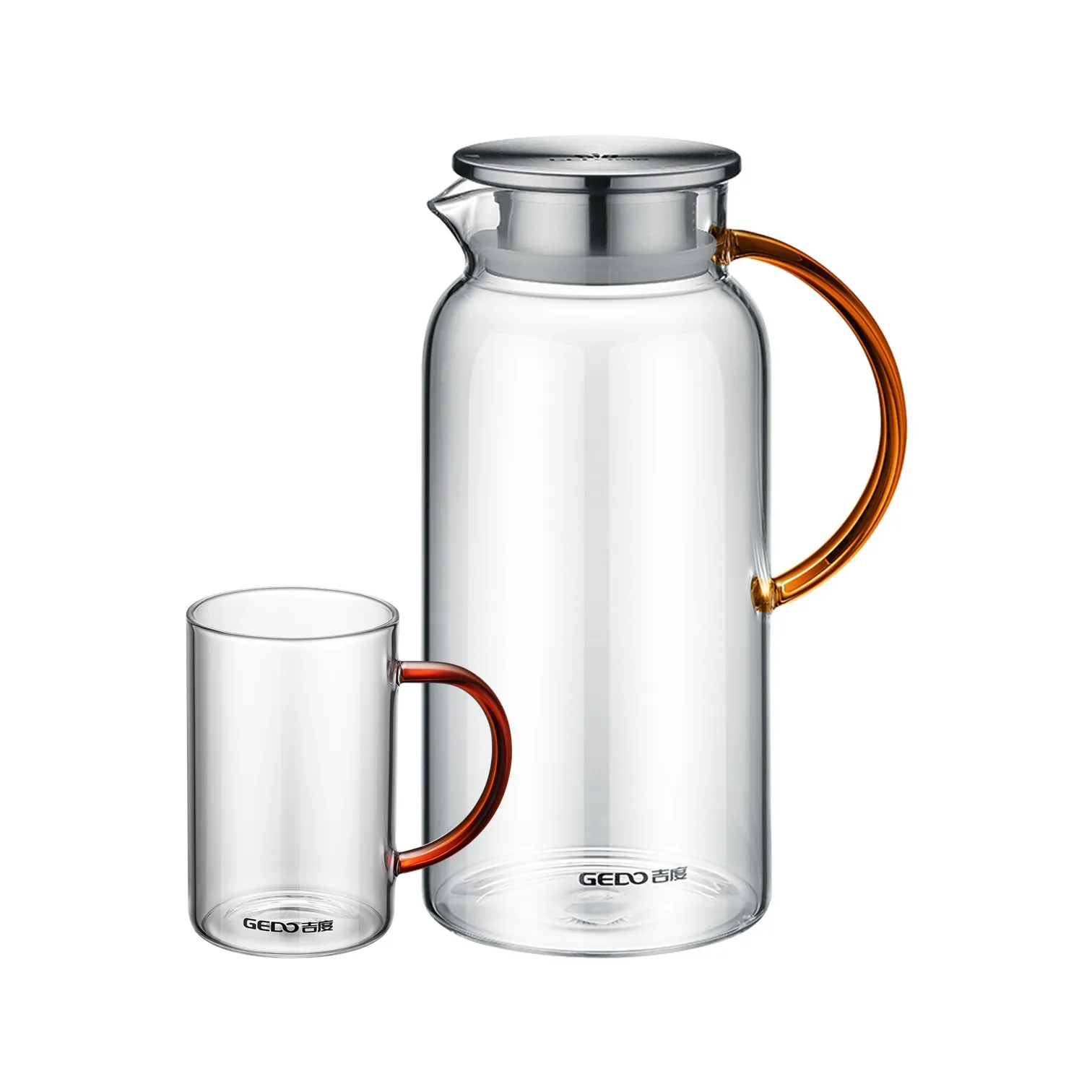 

LFGB Certification Pure High-borosilicate Glass Water Kettle -20℃~150℃ Resistant Beverage Ewer Fall Resistant Canteen Water Jug