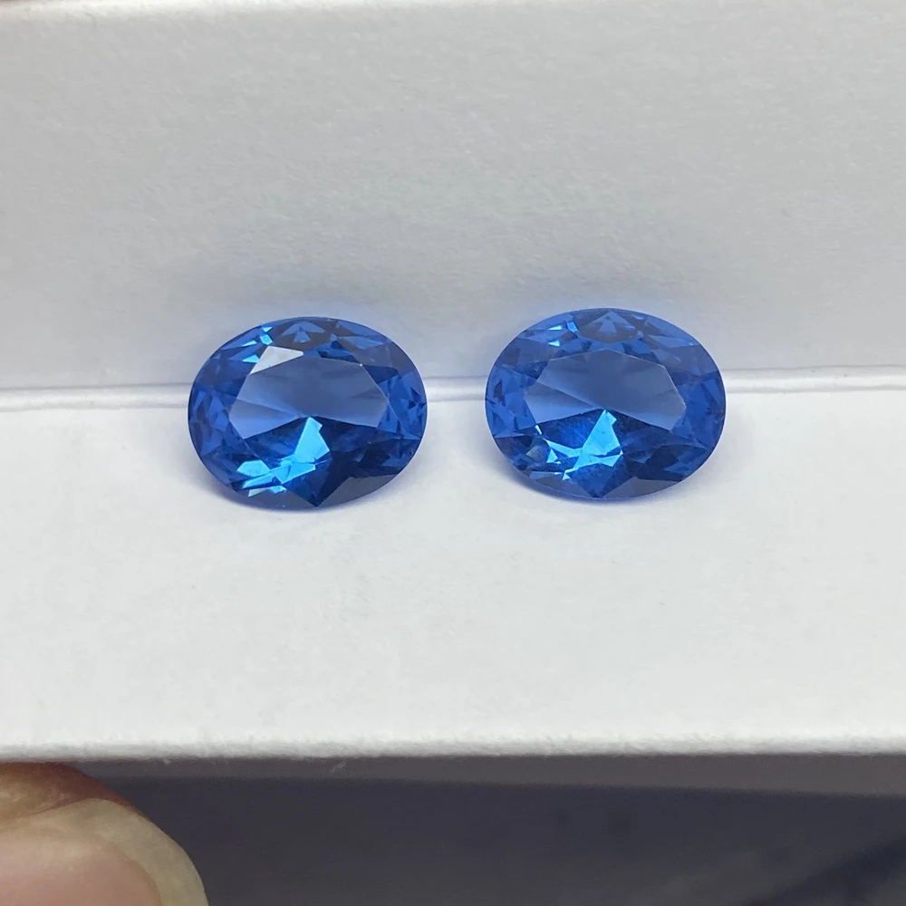 

119# Light Blue Synthetic Spinel 5A Oval 4x6mm to 10x14mm Gemstones for Jewlery