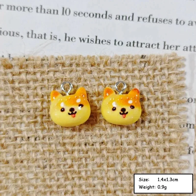 10PCS Kawaii Mini Animal Toast Bread Resin Charms Cat Koala Dog Rabbit Simulation Food Pendants For Handmade Earrings Bracelet view 6