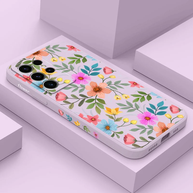 

Spring Floral Phone Case For Samsung Galaxy S24 S23 S22 S21 S20 S10 S10E S9 Ultra Plus FE Note 20 Ultra 10 9 Plus Cover