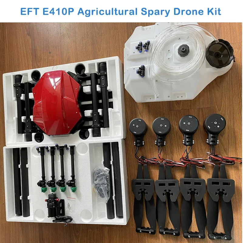 

EFT 4-axis E410P 10KG Agricultural Spray Drone Frame with Hobbywing Power System X8 5L Water pump