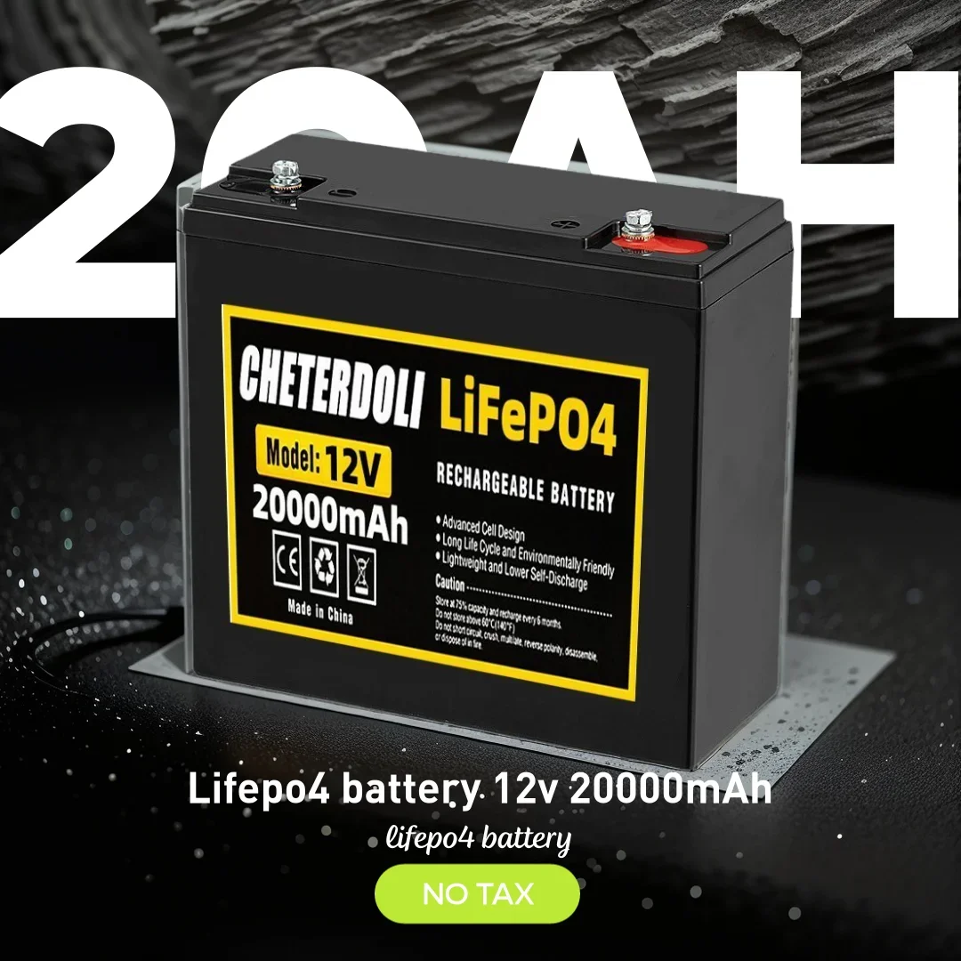 

Lifepo4 Battery 12v 20Ah Lithium Iron Phosphate LiFePo4 Rechargeable Battery for Kid Scooters Boat Motor with Lifepo4 Charger