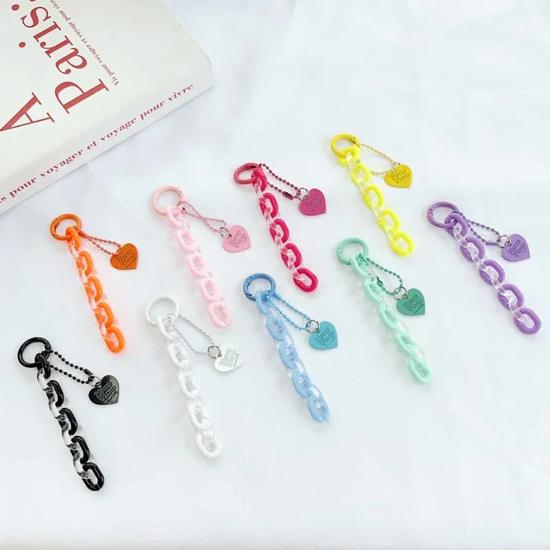 2024 DIY Love Chain Keychain Pendant Accessories Small Fresh Color Open Ring Chain Earphone Cover Backpack Decoration