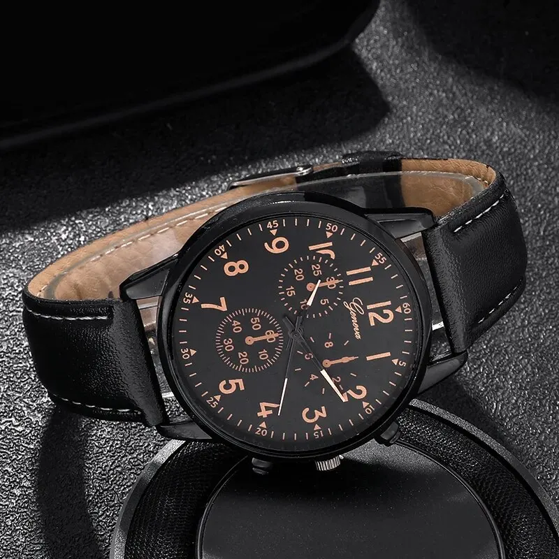 New Fashion Mens Sports Watches Man Business Quartz Wristwatch Luxury Vintage Leather Belt Bracelet Men Casual Clock Watch