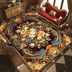 European Flower Large Size Carpet Living Room Decoration Luxury Floor Mats Non-slip Bedroom Rugs Washable Home Lounge Mat 러그