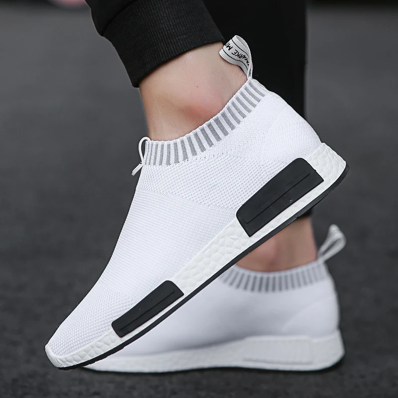 

Men's Spring Summer Autumn Sock Casual Shoes Breathable Mesh Fabric Walking Running Sports Trainers Man Jogging Sneaker Slip on