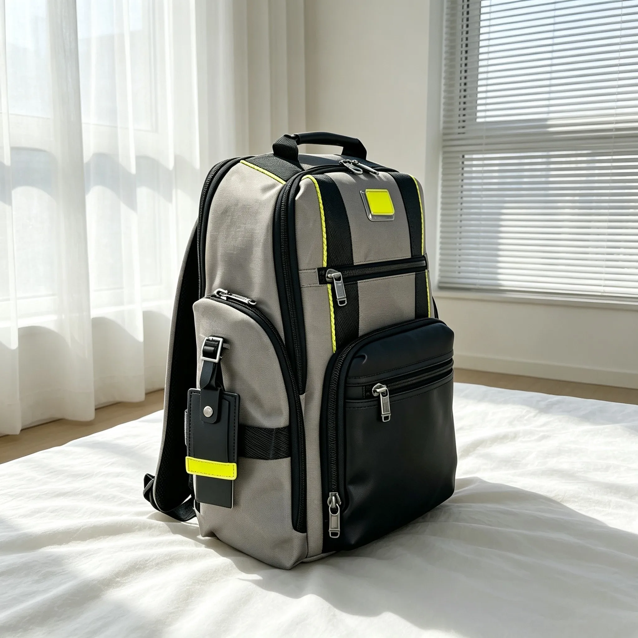 Men's Large Capacity Ballistic Nylon Backpack, Stylish Casual Business Laptop Rucksack
