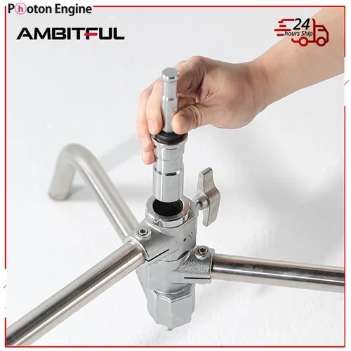 Soporte de Base en C, soporte de luz de suelo con Stent, soporte de lámpara de pierna mágica, cabezal para soporte de luz C