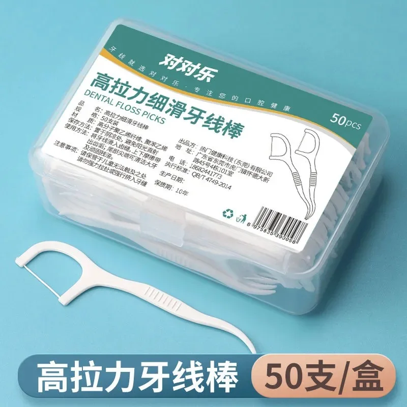 

1 Box Portable Disposable Dental Floss Plastic Toothpick High tensile strength Dental Floss Stick Dental Floss Box ﻿Oral Care