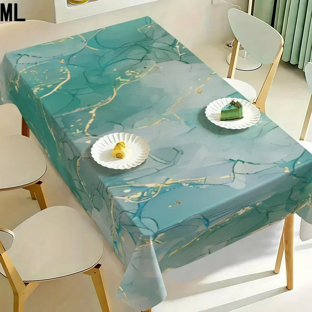 【2D】Tablecovers 1pc Polyester turquoise blue-green color flow texture cracked glassxzj