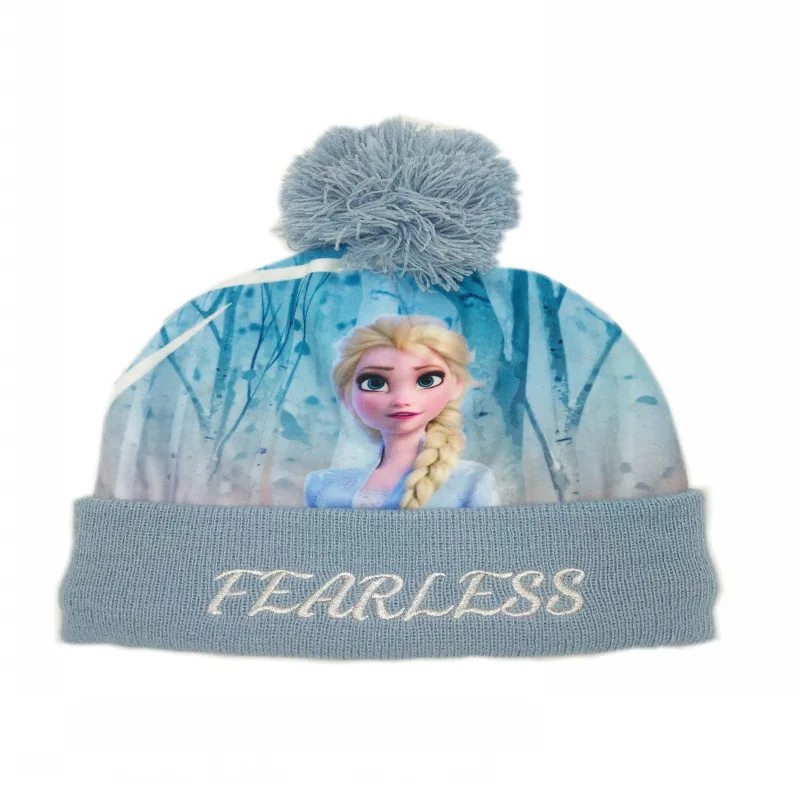 Disney Frozen Elsa Baby Girls Hat Winter Polar Warm Hat 3D Printed Windproof Hat Elsa baby girls cap Birthday Christmas Gift