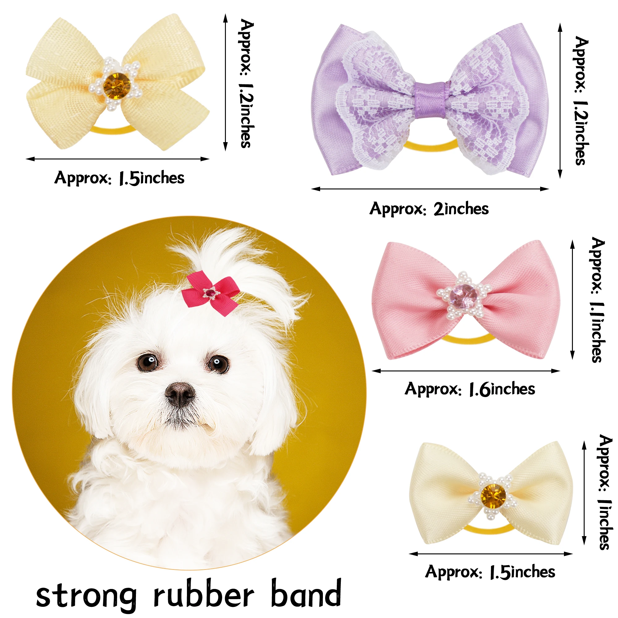 Dog Grooming Bows CatHair Bows Small Pog Grooming Accessories Dog Hair Rubber Bands Pet Supplier