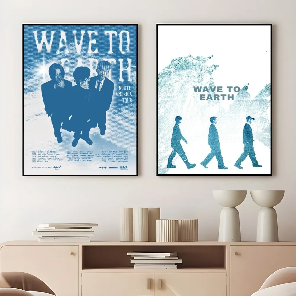 1pc Wave To Earth Music Cool HD Poster Sticky Wall Art Printing Waterproof Home Living Bed Room Bar Aesthetic Decor