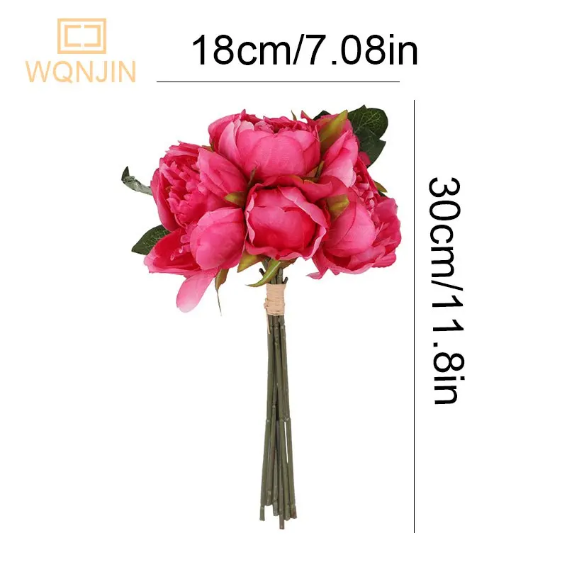6 Teile/los Seide Künstliche Pfingstrose Bouquet Blumen Dekoration Rosa Rot Weiß Künstliche Gefälschte Pfingstrosen Blumen Hause Dekoration – Detail 2