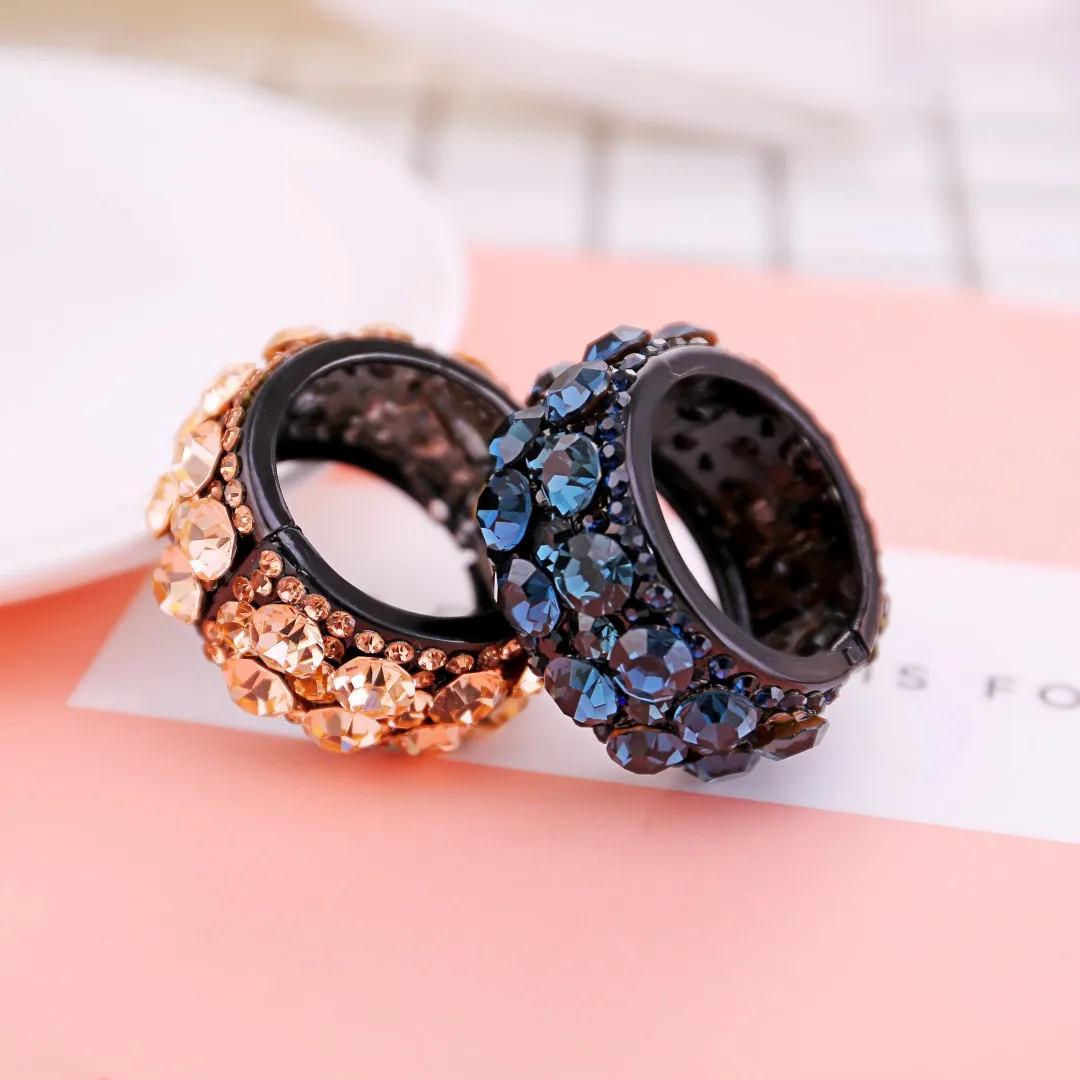 Young Girls Hair Ring Headwear Korean rhinestone hair clip with a high ponytailhair ring clip Glitter hair clip hair Accessories