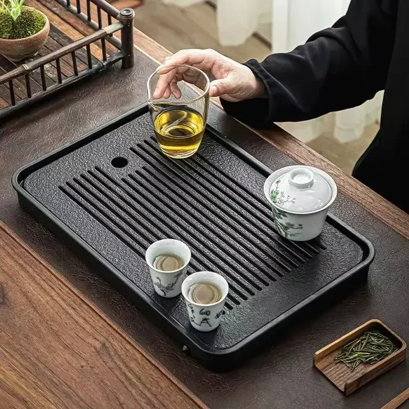 Light Luxury Tea Table Tray High Quality Chinese Tea Tray Tea Set Board Drainage Water Storage Tea Board Tea Table Accessories