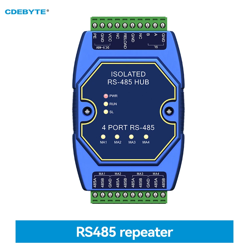 

RS485 концентратор промышленного класса 4-полосный RS485 к 1-полосному RS485 DC 9 ~ 40V CDEBYTE фотооптическая изоляция изолированные концентраторы RS485