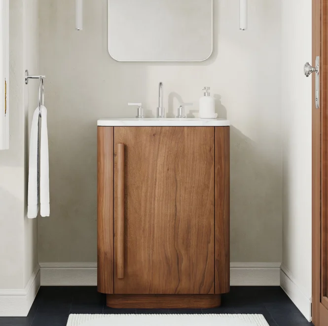 # Luxury Hotel Wooden Bathroom Vanity Oak Solid Wood Cabinet With Door Bathroom Vanity With Sink
