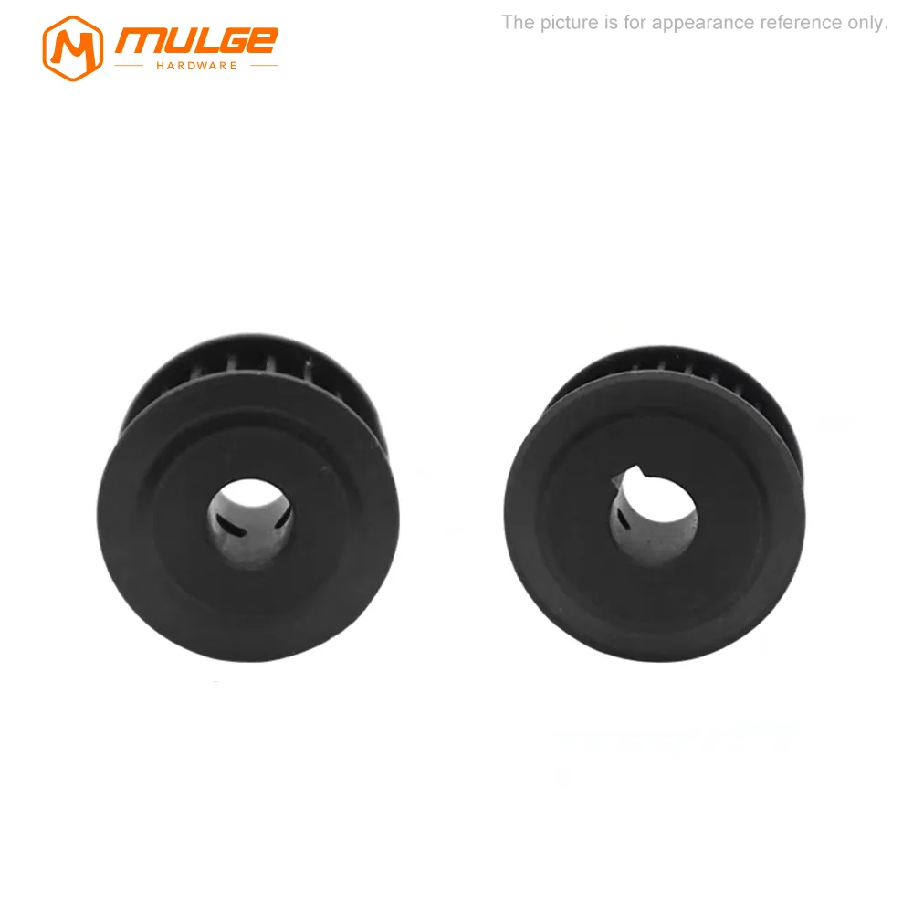 HTD 5M Timing Pulley 20 gigi, 22 gigi 11/16/21/27mm lebar sabuk sinkronis baja hitam lubang roda gigi 5 mm-20 mm