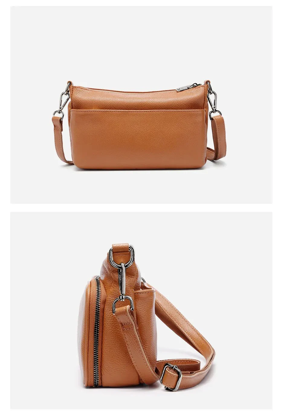 Zency Damen-Umhängetasche aus 100 % echtem Leder, hellviolett, Umhängetasche, Handtasche, modische Hobo-Tasche, Messenger-Taschen, Sac Bolsa – Detail 18