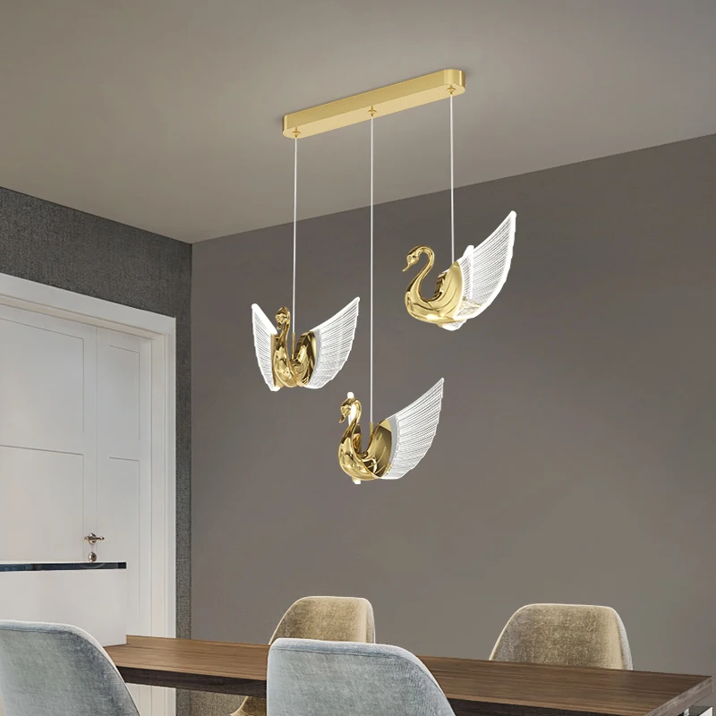 

Modern Swan LED Pendant Light For Dinning Room Nordic Luxury Pendant Lighting For Stairs Room Decoration Kitchen Light Fixture