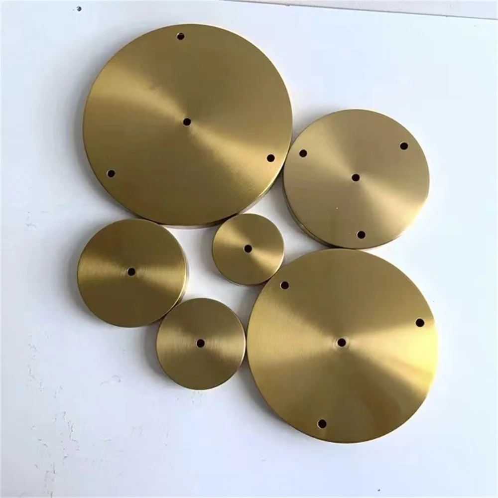 DIY Ceiling mounted Base Round chassis Brass Gold 10/12/15/20/25/30cm Ceiling Plate Iron Pendant Lamp Bases DIY +Lock Line Metal