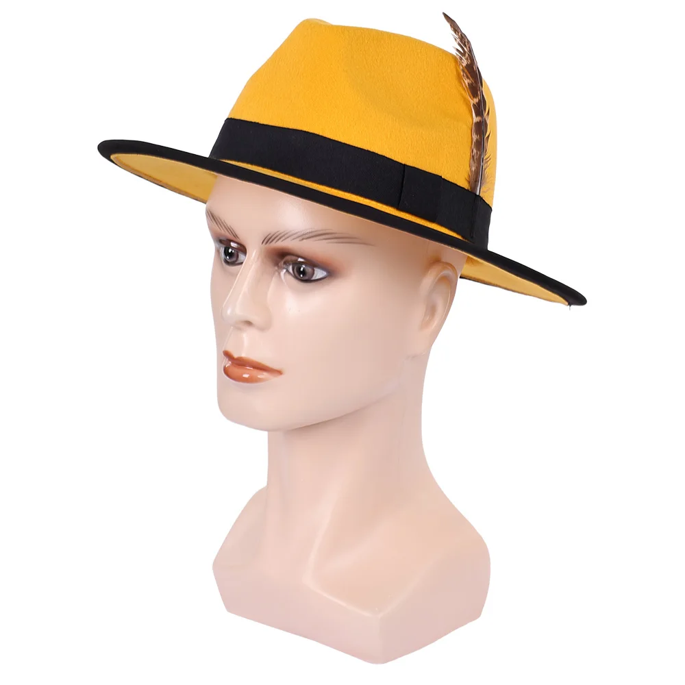 Máscara de Jim de la Película Fantasia 1994, Sombrero Stanley, Disfraz Amarillo para Hombre, Accesorios de Disfraz para Hombre, Halloween, Carnaval, Fiesta