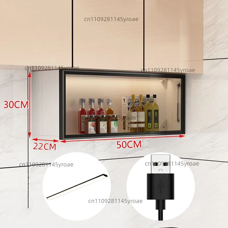 Wall‑Mounted LED Display Cabinet With Flip Glass Door, Dust‑Proof Storage Shelf, Modern Household Display Case for Indoor Space
