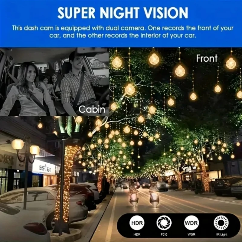 Description Picture 6 of itemCar Dashcam Car Accessories Auto Recorder 74° Camera 1.97in IPS Screen