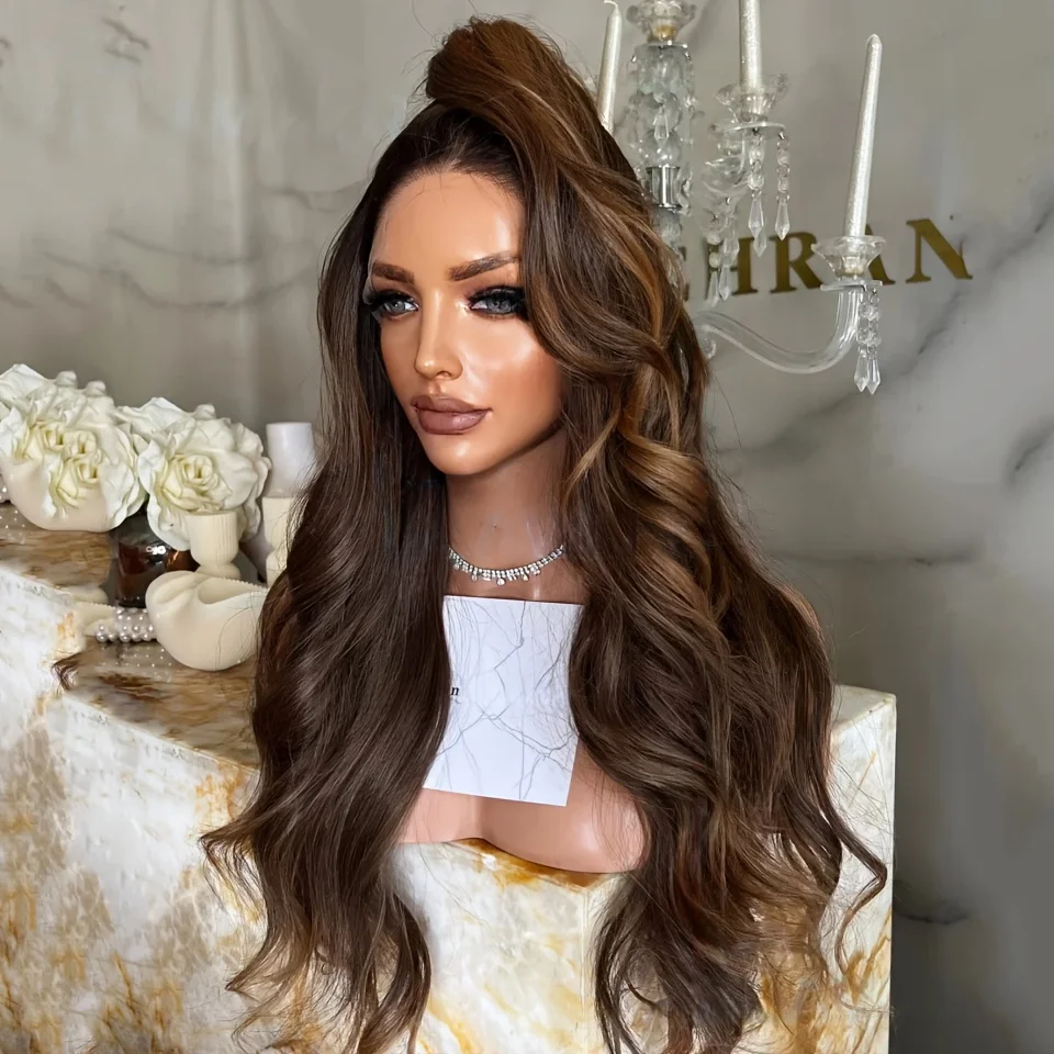 28 بوصة غلويليس تسليط الضوء على شقراء الجسم موجة لينة 5x5 قاعدة الحرير الشعر البشري اليهودي مع BabyHair HD الدانتيل الشعر الأوروبي قبل قطعها #4