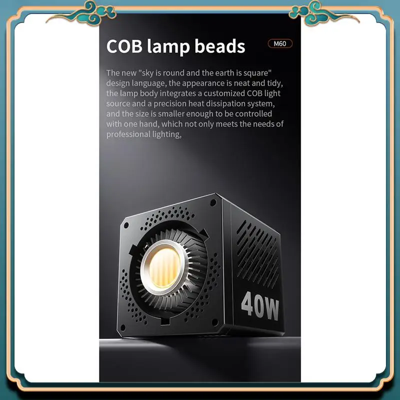 (M60ハンドルフォトスタジオライトCOBバイカラーCCT 2500-6500K CRI 95以上 TLCI 97以上 EUプラグ)