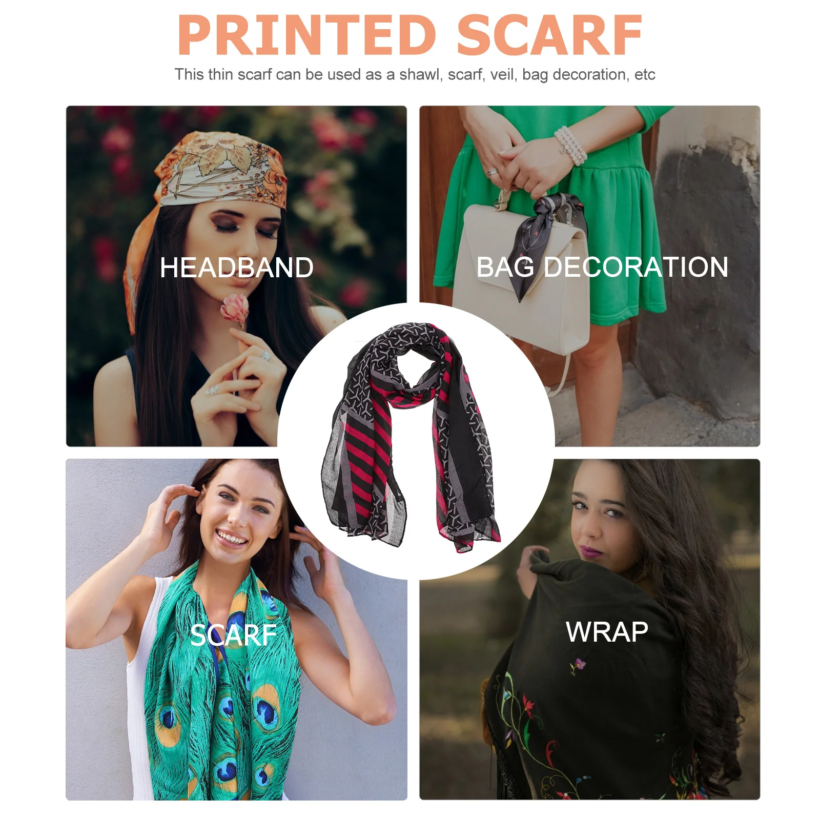 

Linen Scarf Light Weight Lightweight-fashion-scarf for Women Lady Shawl Miss