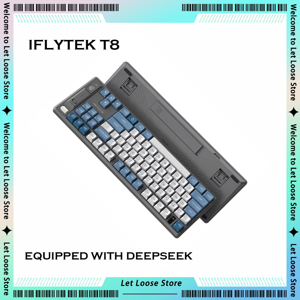 IFLYTEK T8 AI Intelligent Mechanical Keyboard Equipped with Deepseek Voice Office Wireless Tri-mode Custom Office Accessory