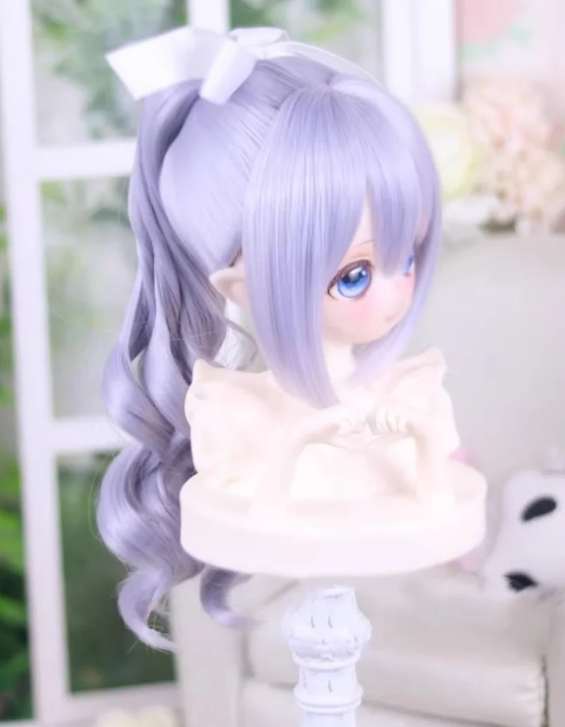 Die Bjd-Puppenperücke eignet sich für 1/3-Hochtemperatur-Seiden-Puppenzubehör mit langem, lockigem Haar und einzelnem Pferdeschwanz