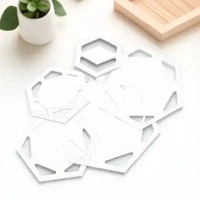 5Pcs Acrylic Quilting Templates Hexagon Patchwork Tools Transparent Reusable for DIY Sewing Cutting Craft Quilting Stencils view 6
