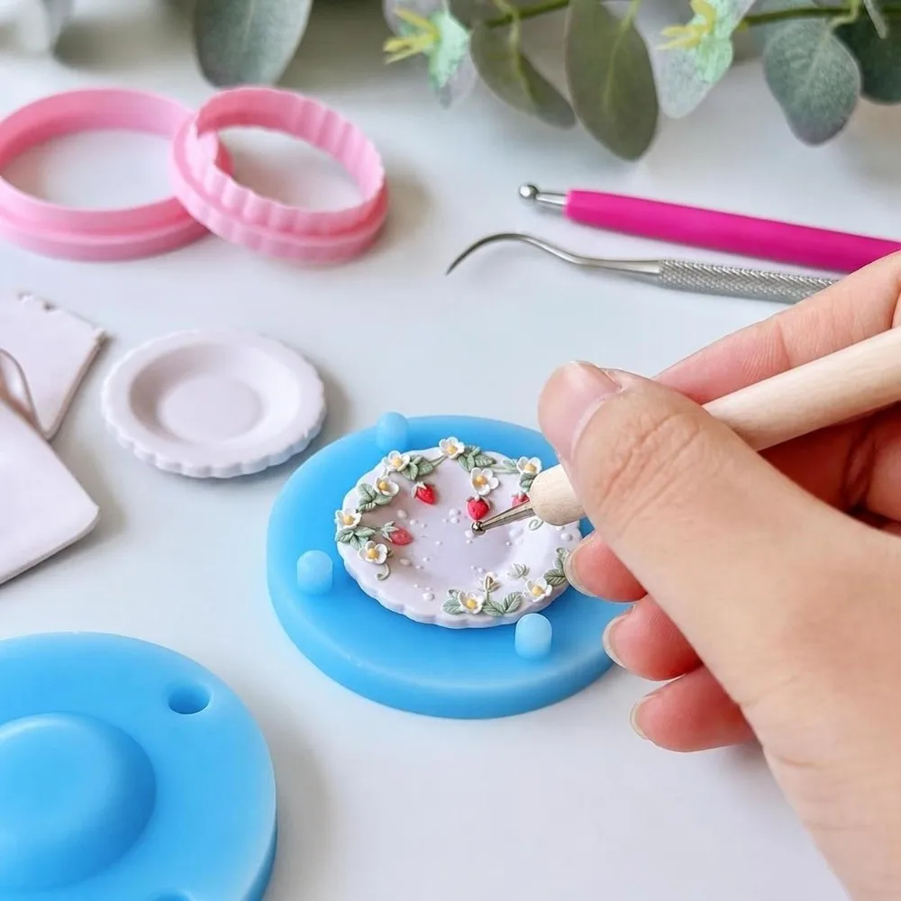 Scalloped Edge Plate Polymer Clay Cutters Creative DIY Craft 3D Plate Clay Earring Molds Unique Durable Polymer Clay Tools