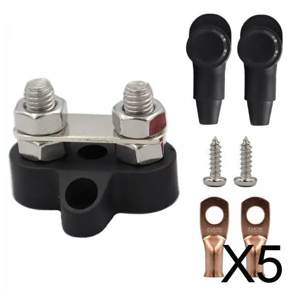 

Распределительный блок питания и заземления. Комплект распределения изолированных клемм из нержавеющей стали для автомобильных цепей.