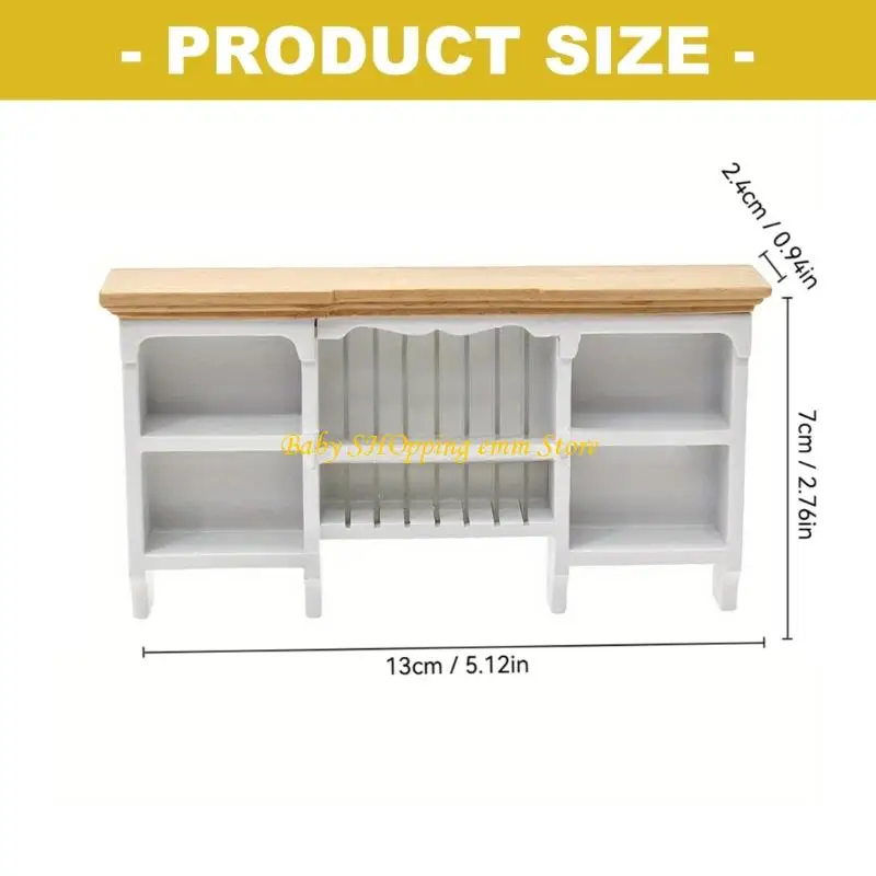 23GD 미니어처 주방 벽 마운트 캐비닛 인형 집 장식 스토리지 선반 어린이 크리 에이 티브 플레이 장면 설정 액세서리