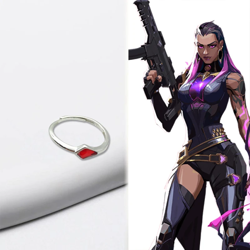 Reyna Cypher KillJoy Breach Game Peripheral Accessories Character Same Style Ring Cos Two-dimensional Open Ring Anime Gifts