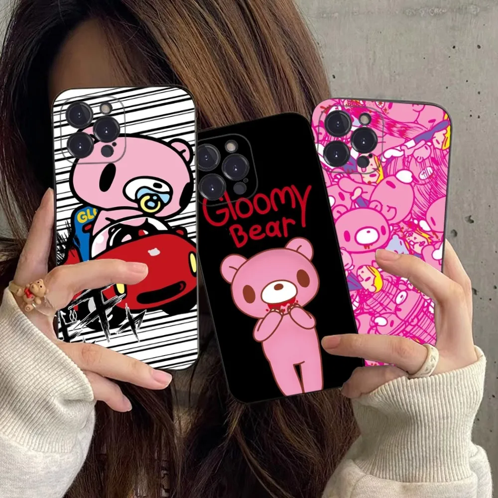 

Cute G-Gloomy B-Bear Phone Case For IPhone 16 15 8 7 6 6S Plus X SE XR XS 14 11 12 13 Mini Pro Max Mobile Case
