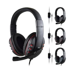 Headphones 3.5mm Wired Gaming Headset Earphones Music For PS4 Play Station 4 Game PC Chat computer With Microphone