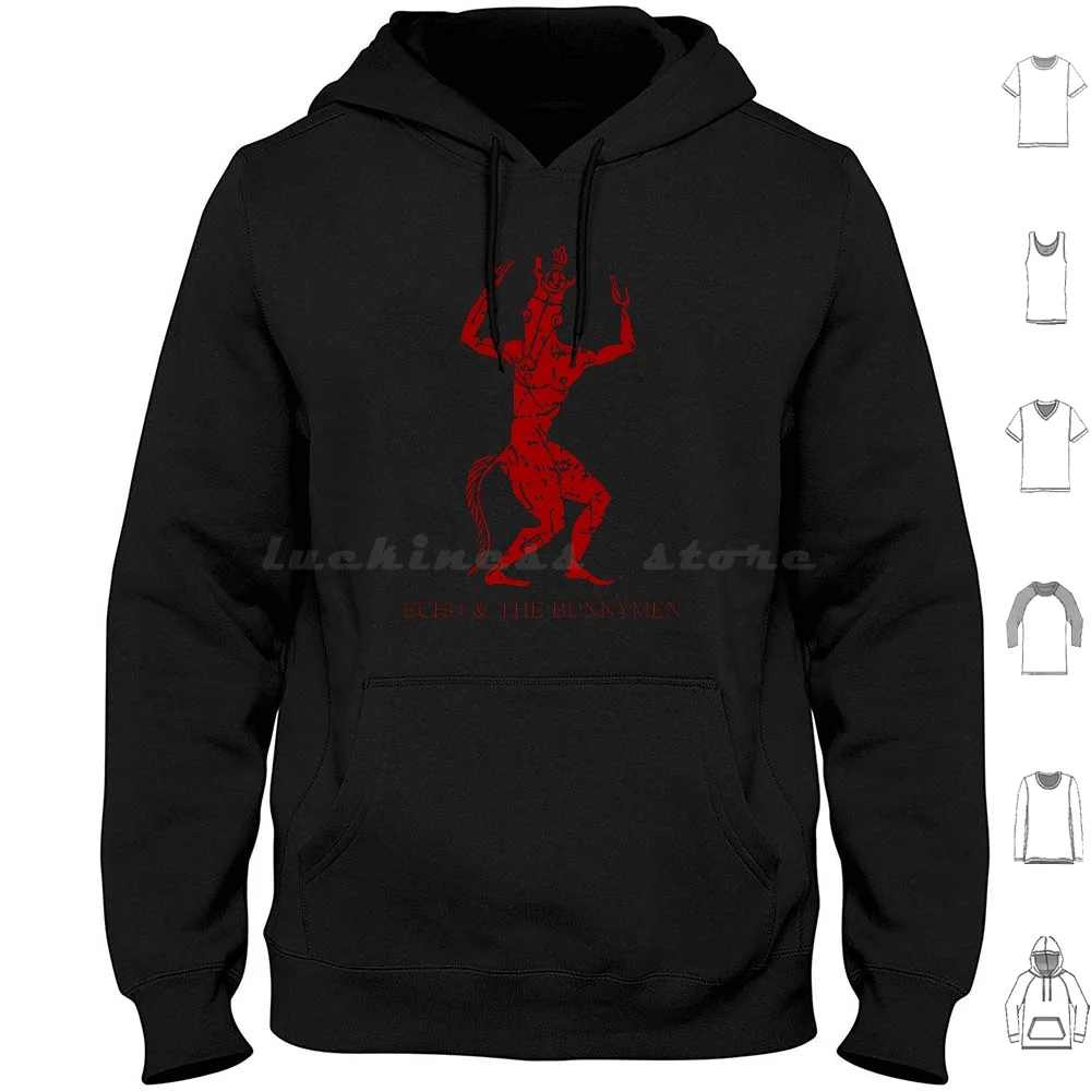 Echo & The Bunnymen Hoodies Long Sleeve Bunnymen Echo The Bunnymen Horse Dancing Horses Dancing Black Dark Devil Music