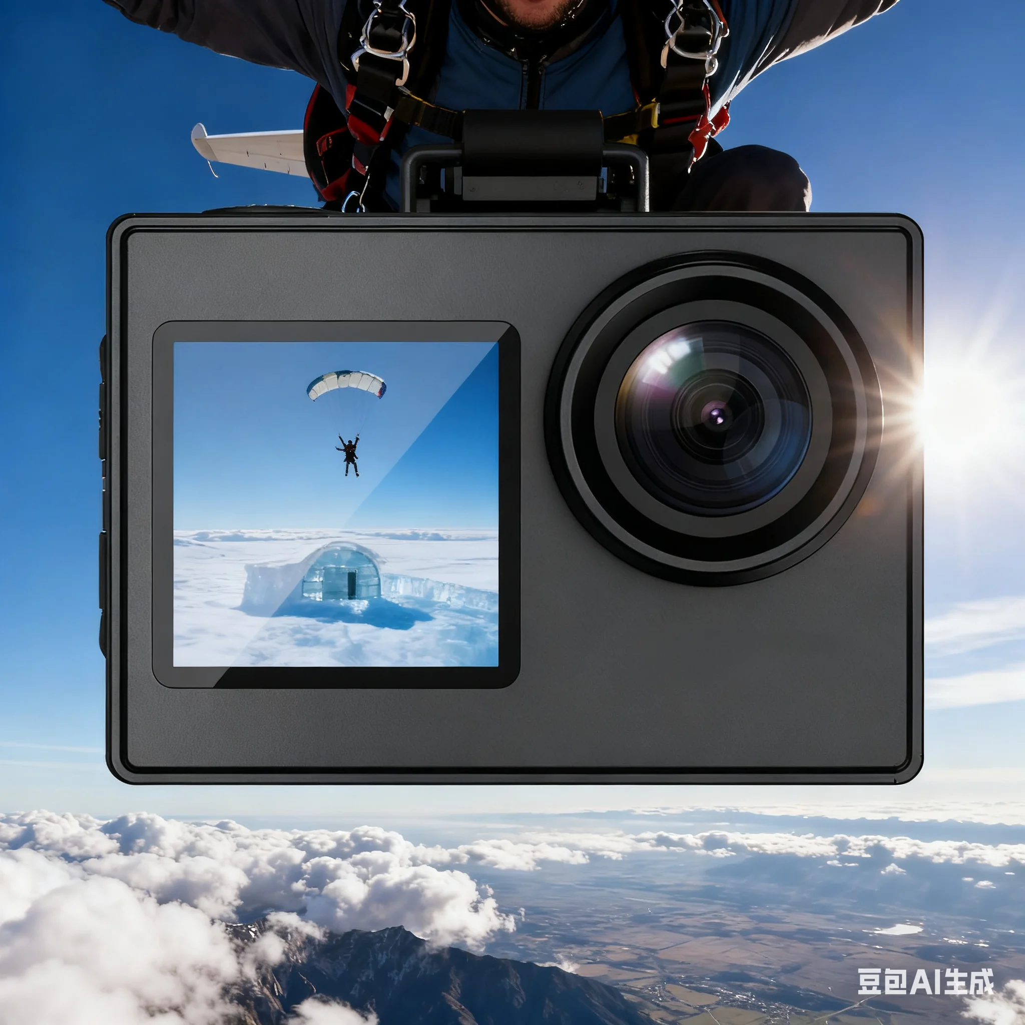 

4K Dual-Screen Action Camera Anti Shake Waterproof Camera For Outdoor Fishing & Motorcycle Dashcam Video Recording Sports Camera