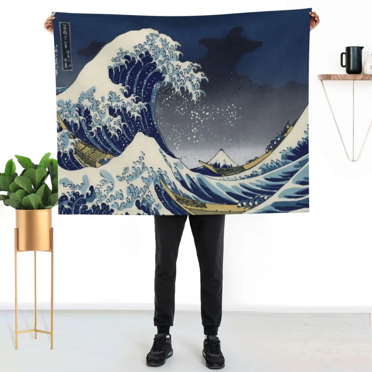 Great Wave: Kanagawa Night Throw Blanket Ultra Soft Flannel Fleece Blanket for All Seasons