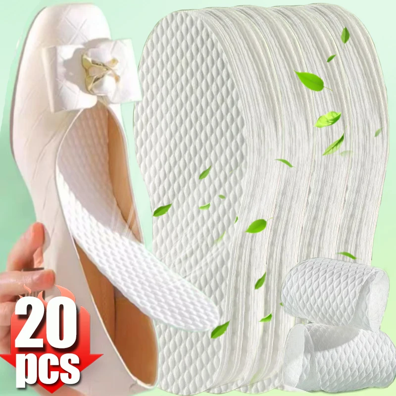 Disposable Insoles Sweat Absorbing Breathable Shoe Inserts Wood Pulp Odor Control Soft Cushion Foot Pads Hygienic Travel Sports