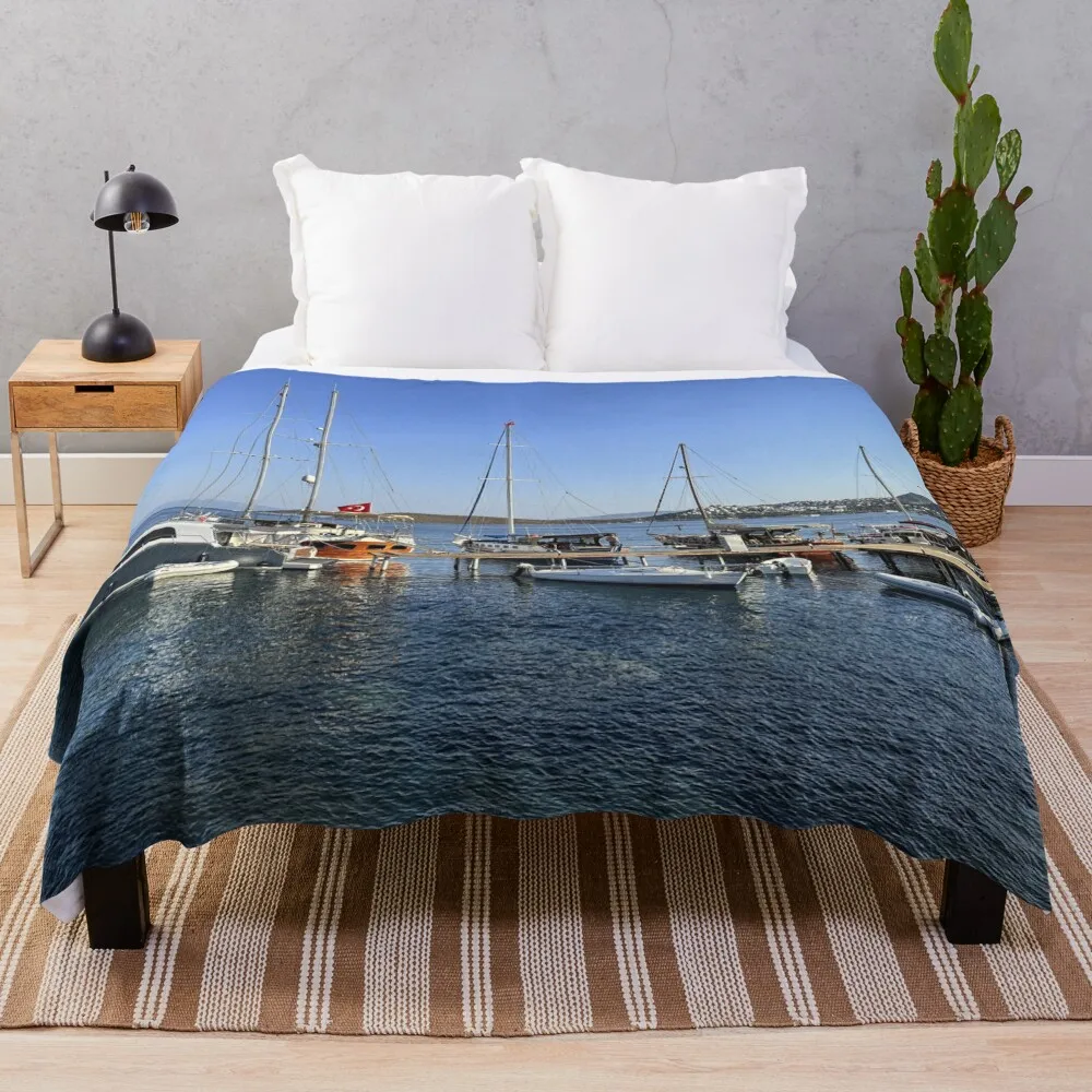 

Aegean Sea Boats Bodrum Throw Blanket christmas gifts For Sofa Thin Blankets