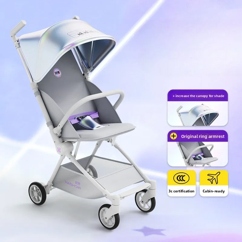 

Ultra-Light Foldable Baby Stroller, Travel Pocket Stroller for Airplane with 160° Recline, Dual-Rod Stabilization Safety Handle